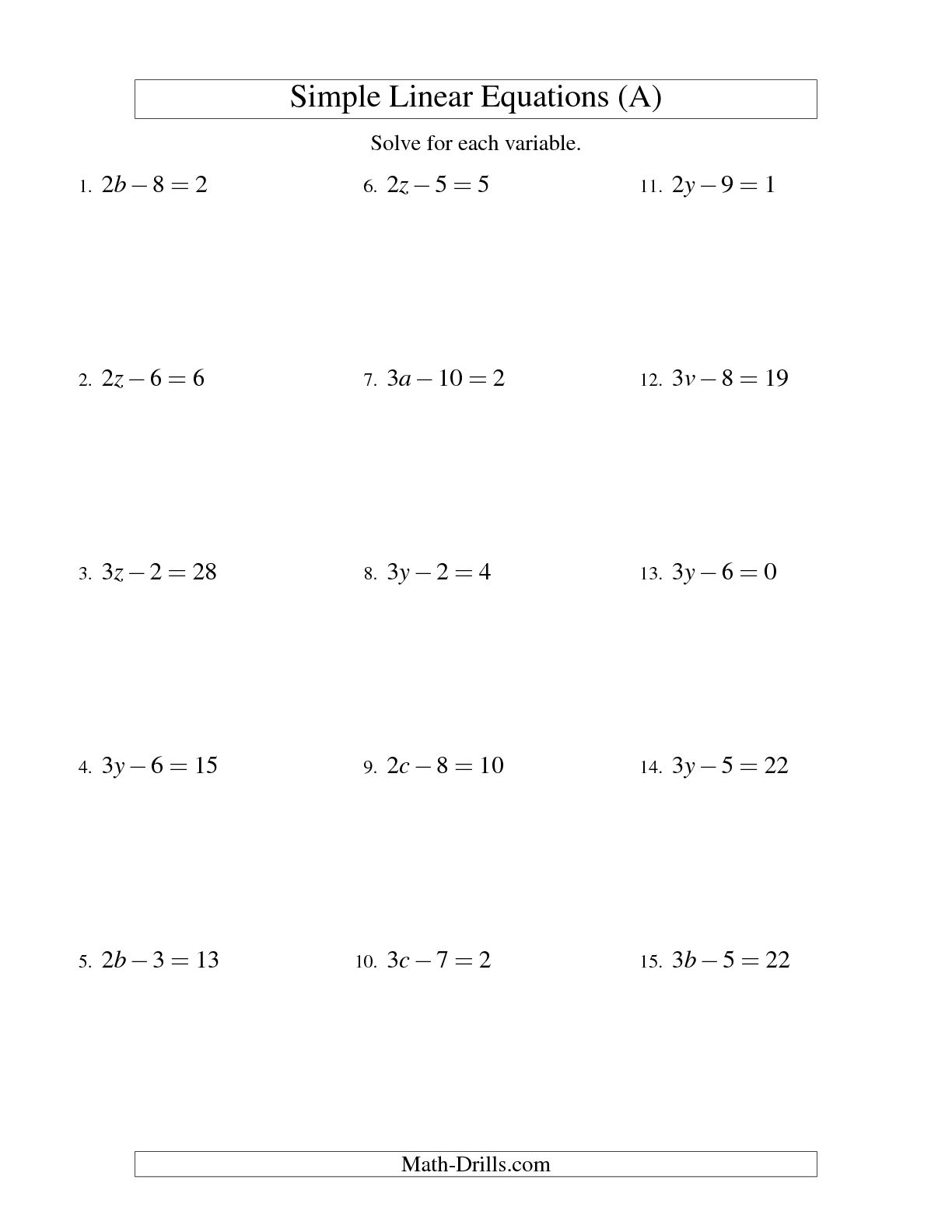 Solve And Write Multiplication Equations Worksheet