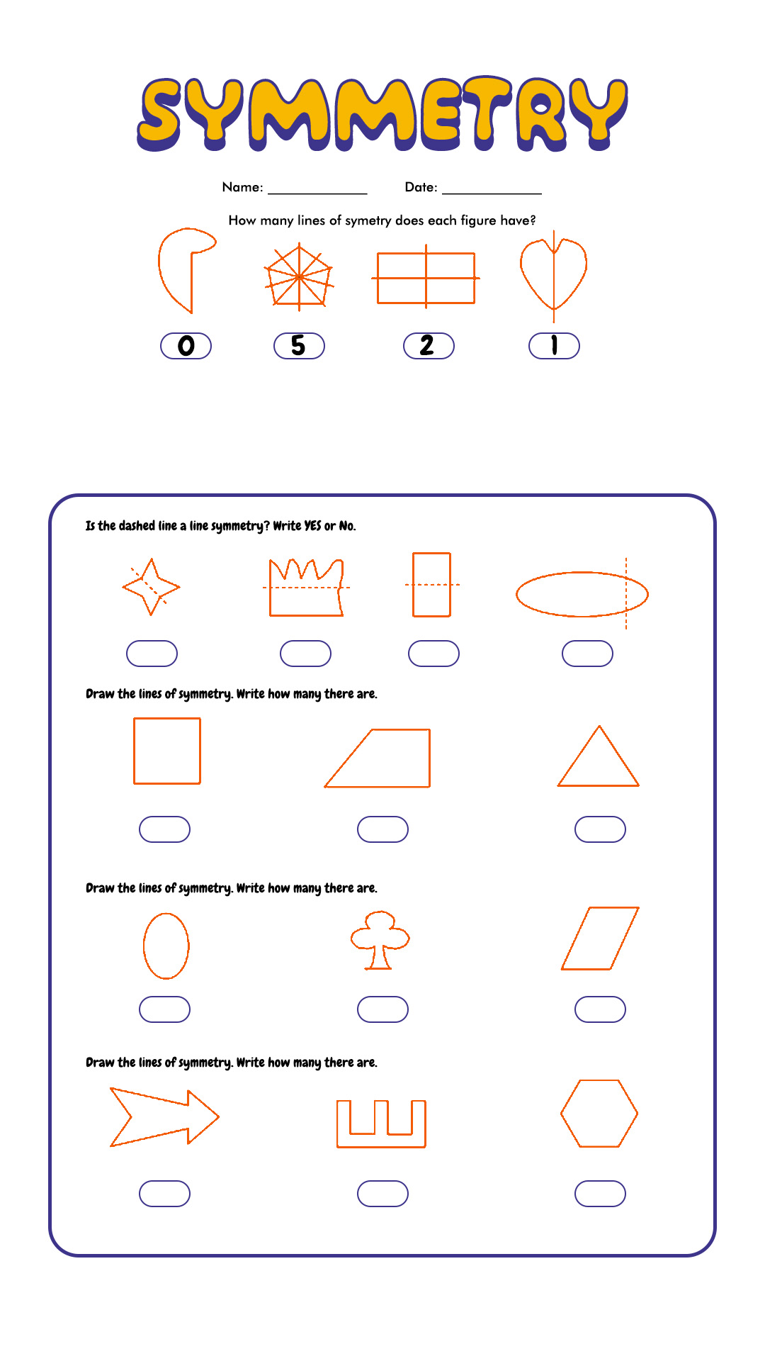 12 Best Images Of Rotational Symmetry Worksheets 4th Grade Line
