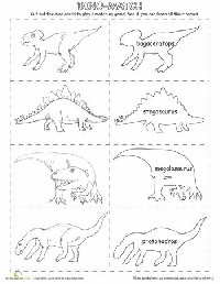 Dinosaur Match Worksheet
