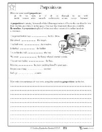Fourth Grade Preposition Worksheet