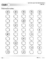 Kindergarten Math Worksheets Counting Backwards