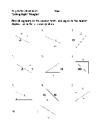 Right Triangle Trig Ratios Worksheet