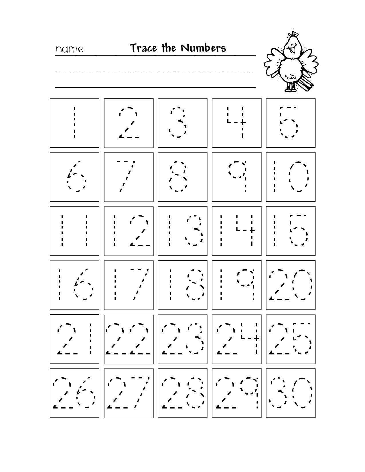 13 Best Images Of Numbers 1 25 Worksheets Tracing Numbers 1 30