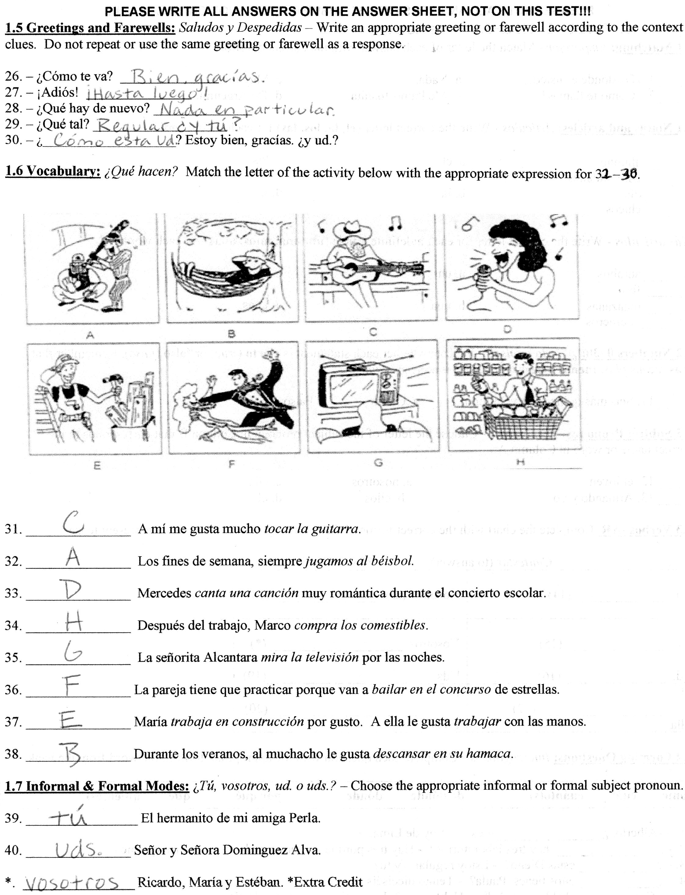 14 Best Images of Conjugation Worksheet 2 Answers El Verbo Exacto
