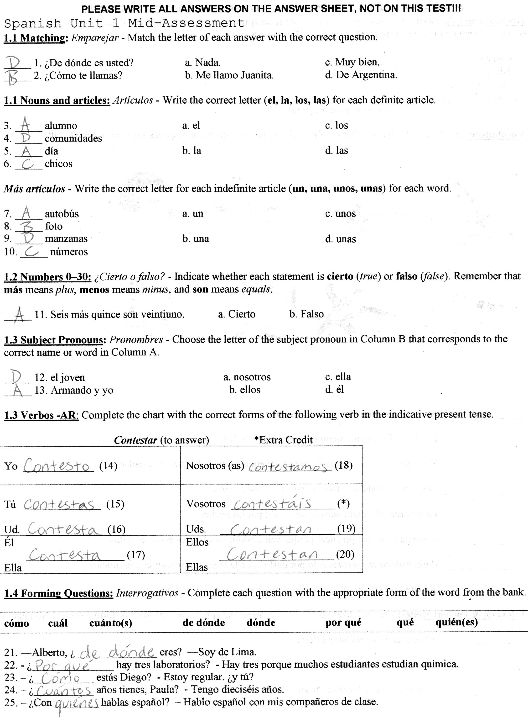 14 Best Images Of Conjugation Worksheet 2 Answers El Verbo Exacto Answers Chemistry Unit 5 