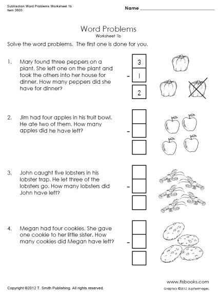 1st Grade Subtraction Word Problems