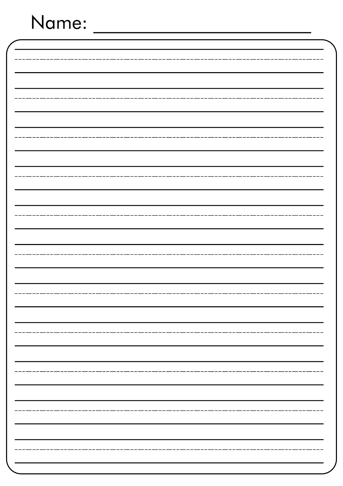Writing Sheets For 1st Graders