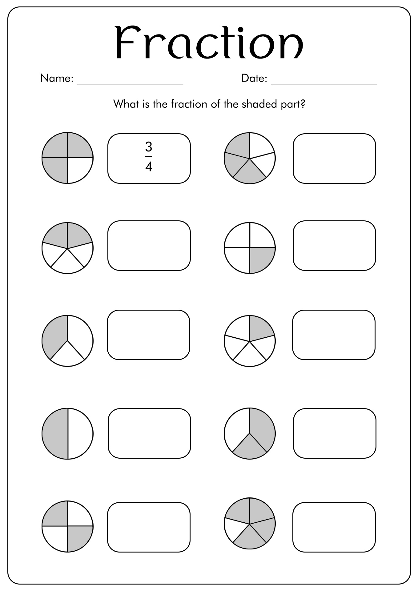 15 Best Images Of First Grade Fraction Worksheets First Grade