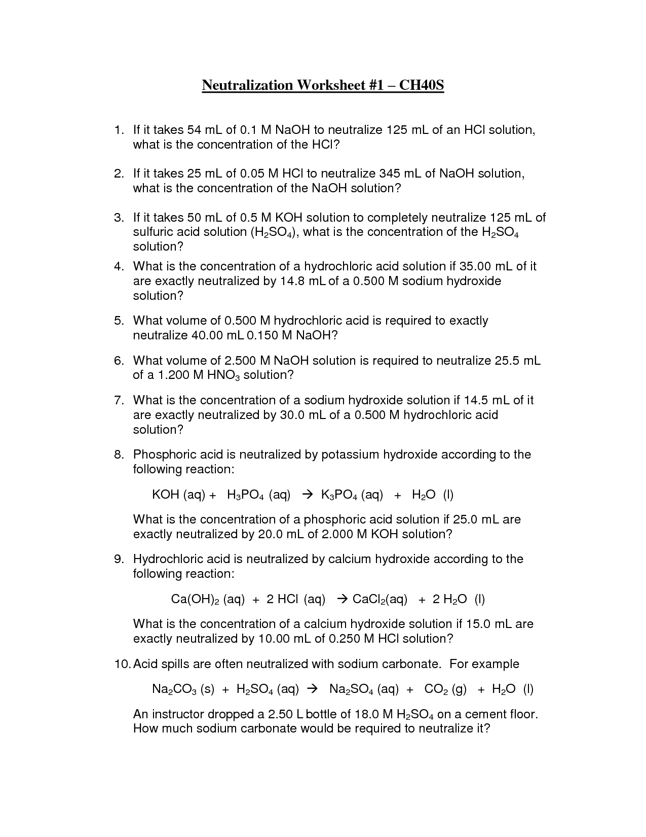 11 Best Images of Acid And Base Reactions Worksheet  Acids and Bases Worksheet Answers, Acids 