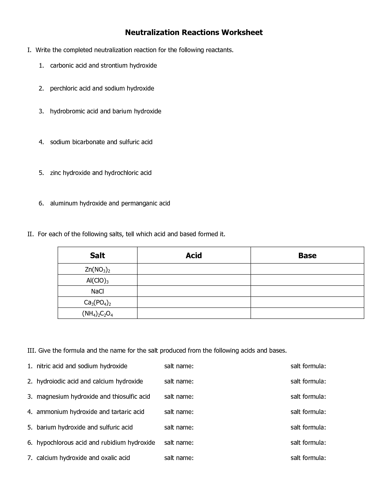 11 Best Images Of Acid And Base Reactions Worksheet Acids And Bases Worksheet Answers Acids 