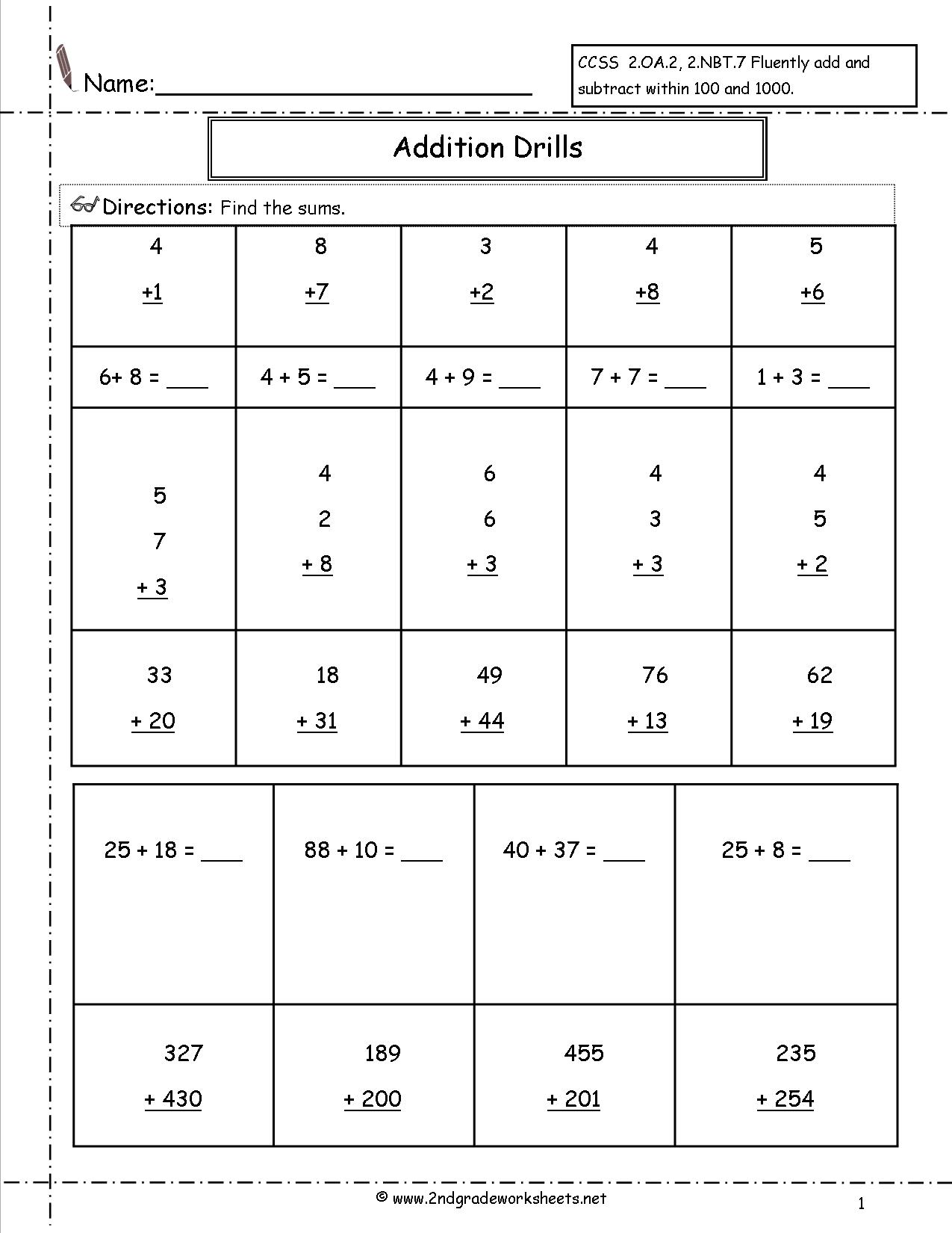 number-fluency-worksheets