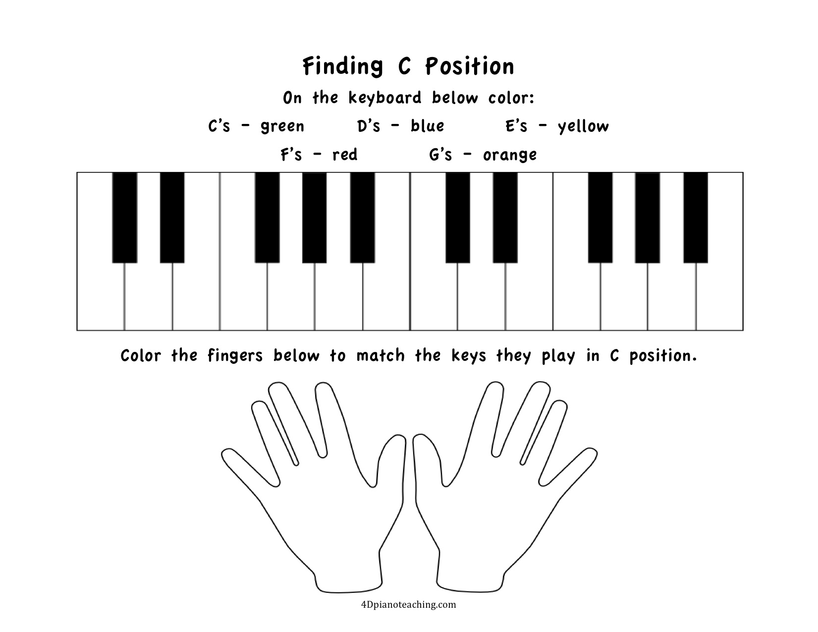 Free Printable Piano Keyboard Worksheet
