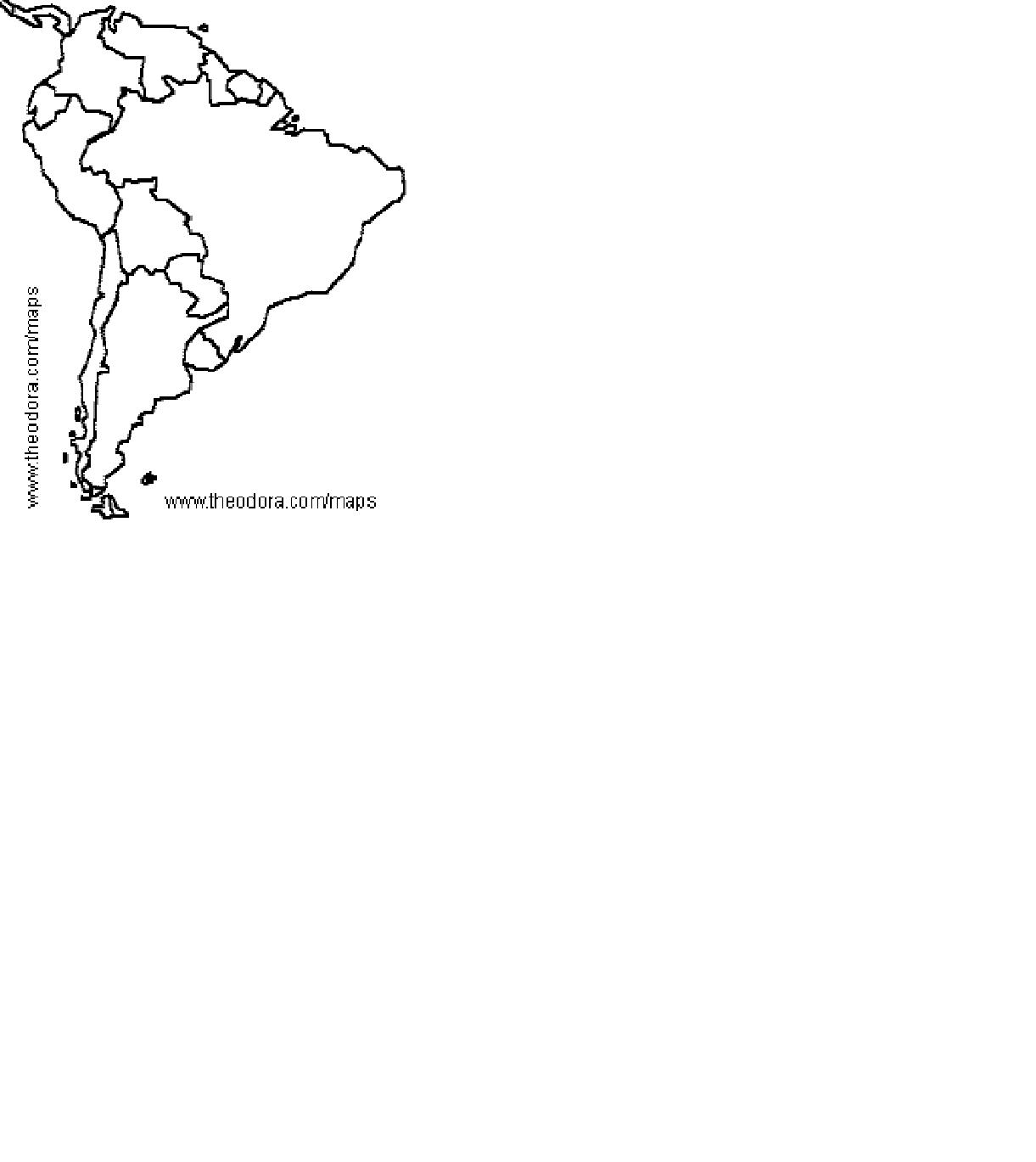 Blank South America Map