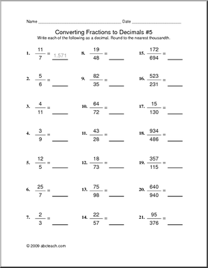 34 Converting Fractions To Decimals Worksheet 5th Grade - Worksheet