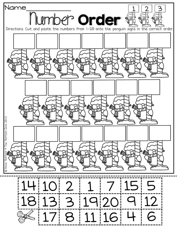 Cut And Paste Numbers 1 20 Worksheets