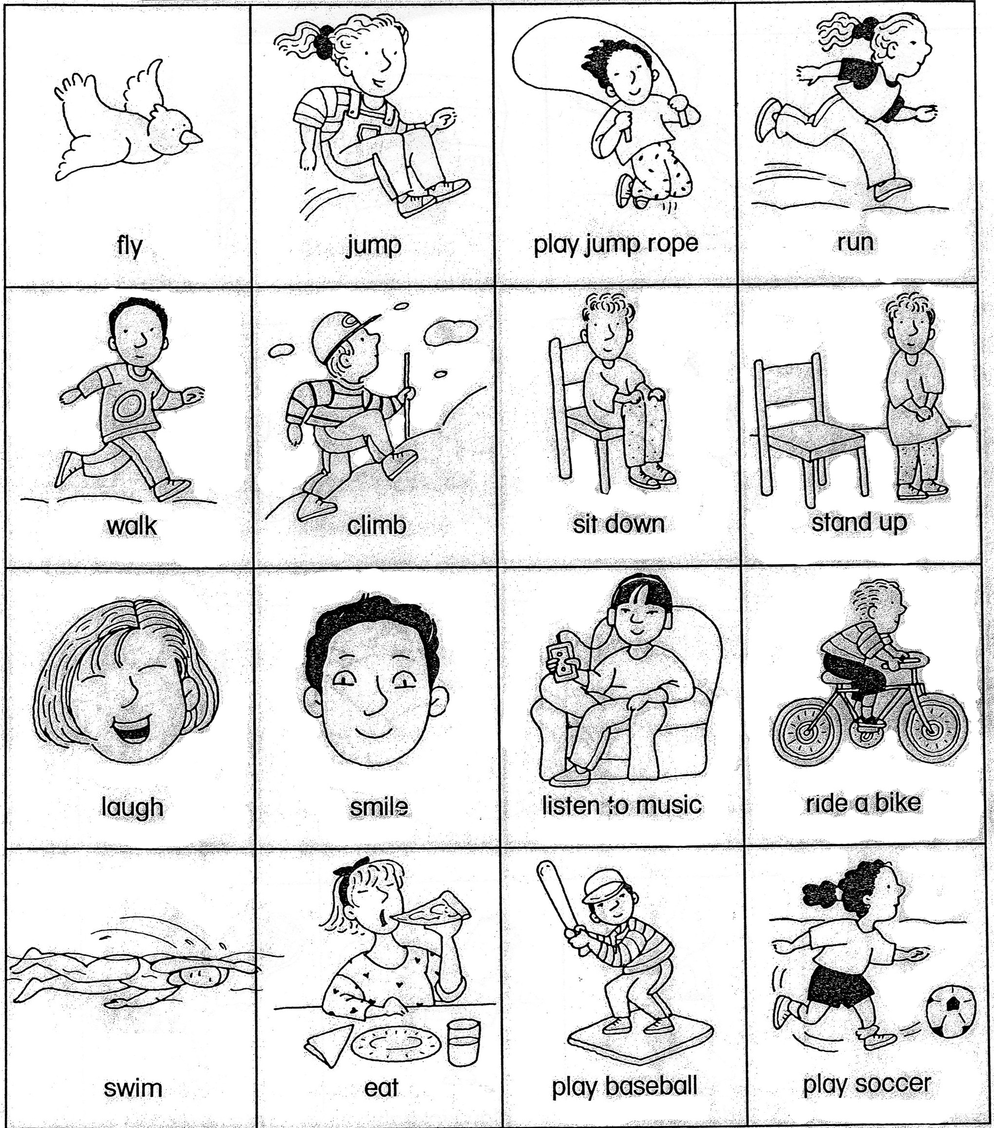 Action Verbs For Kids Worksheet