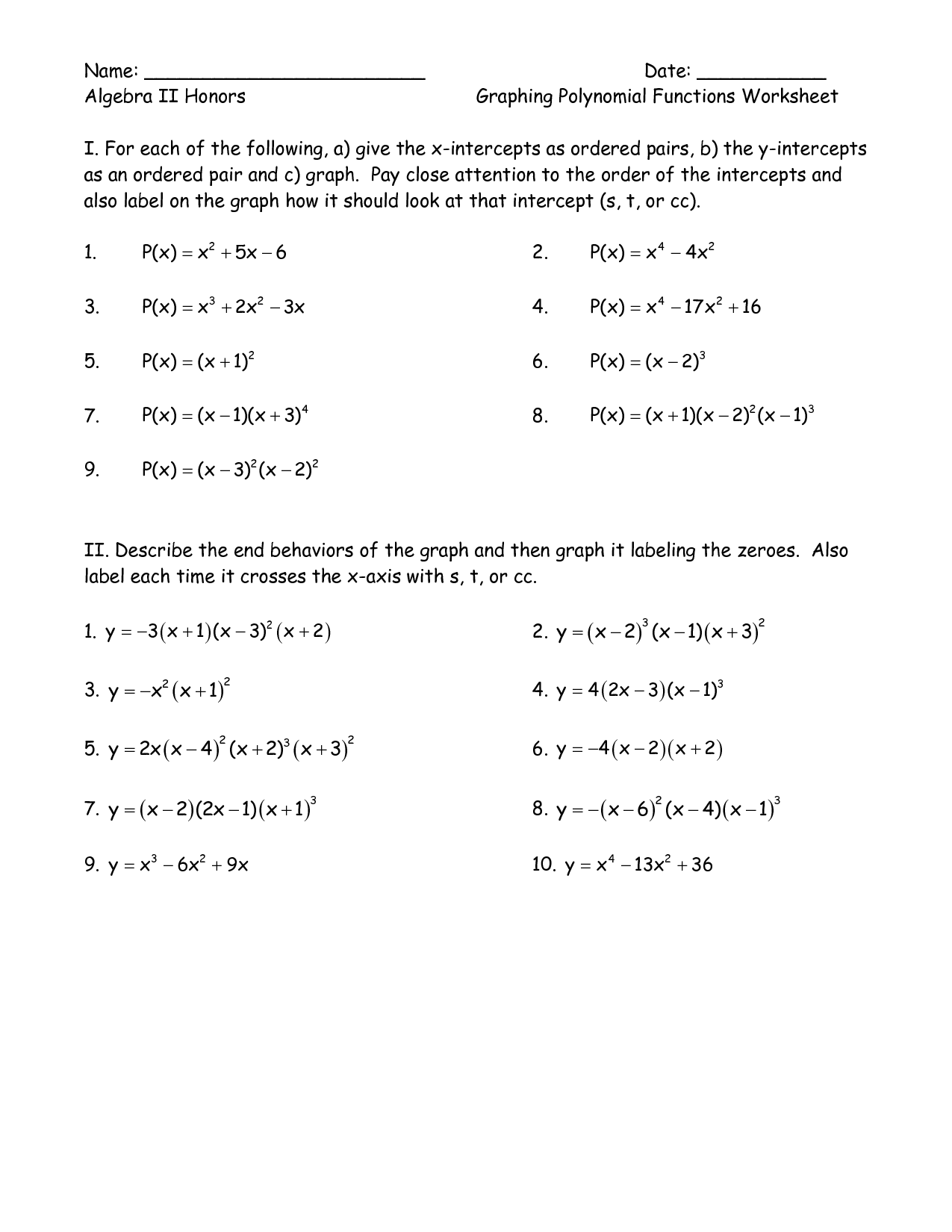 Algebra 2 Worksheet Pdf