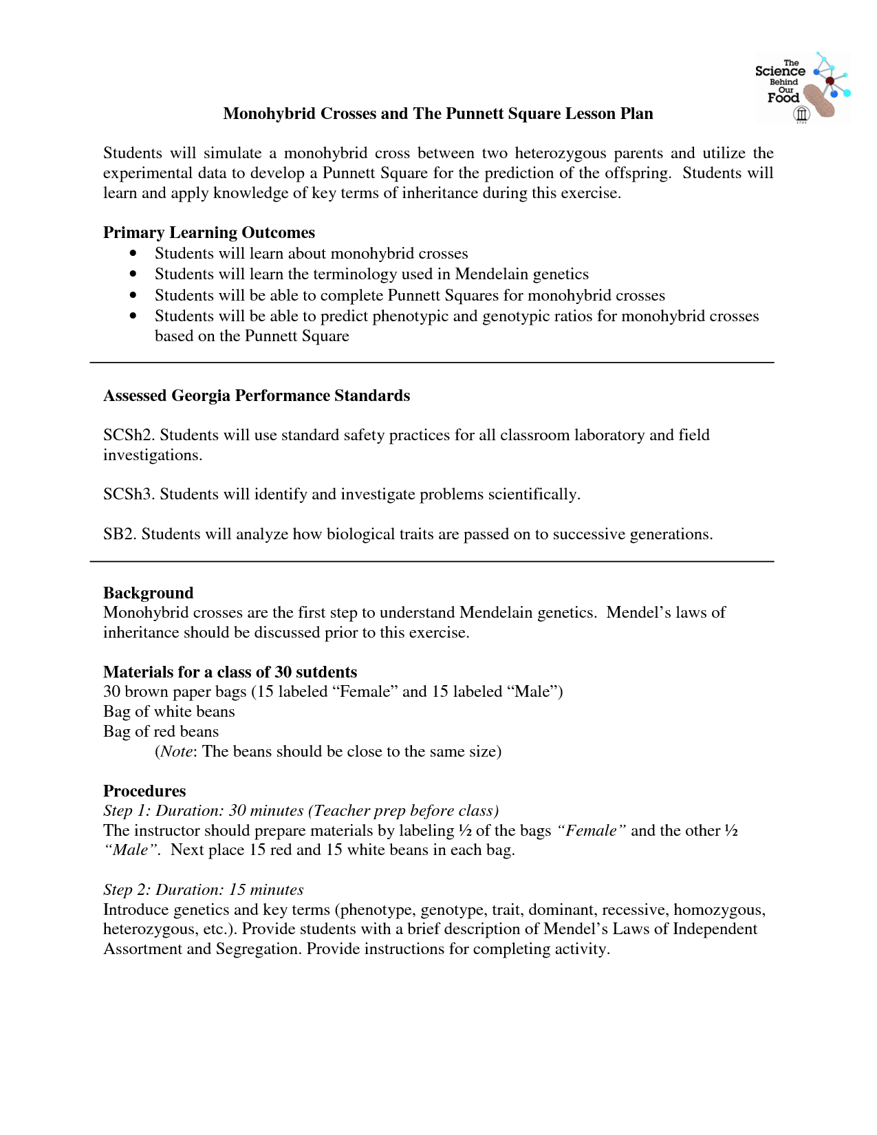 Monohybrid Crosses Worksheet Answers