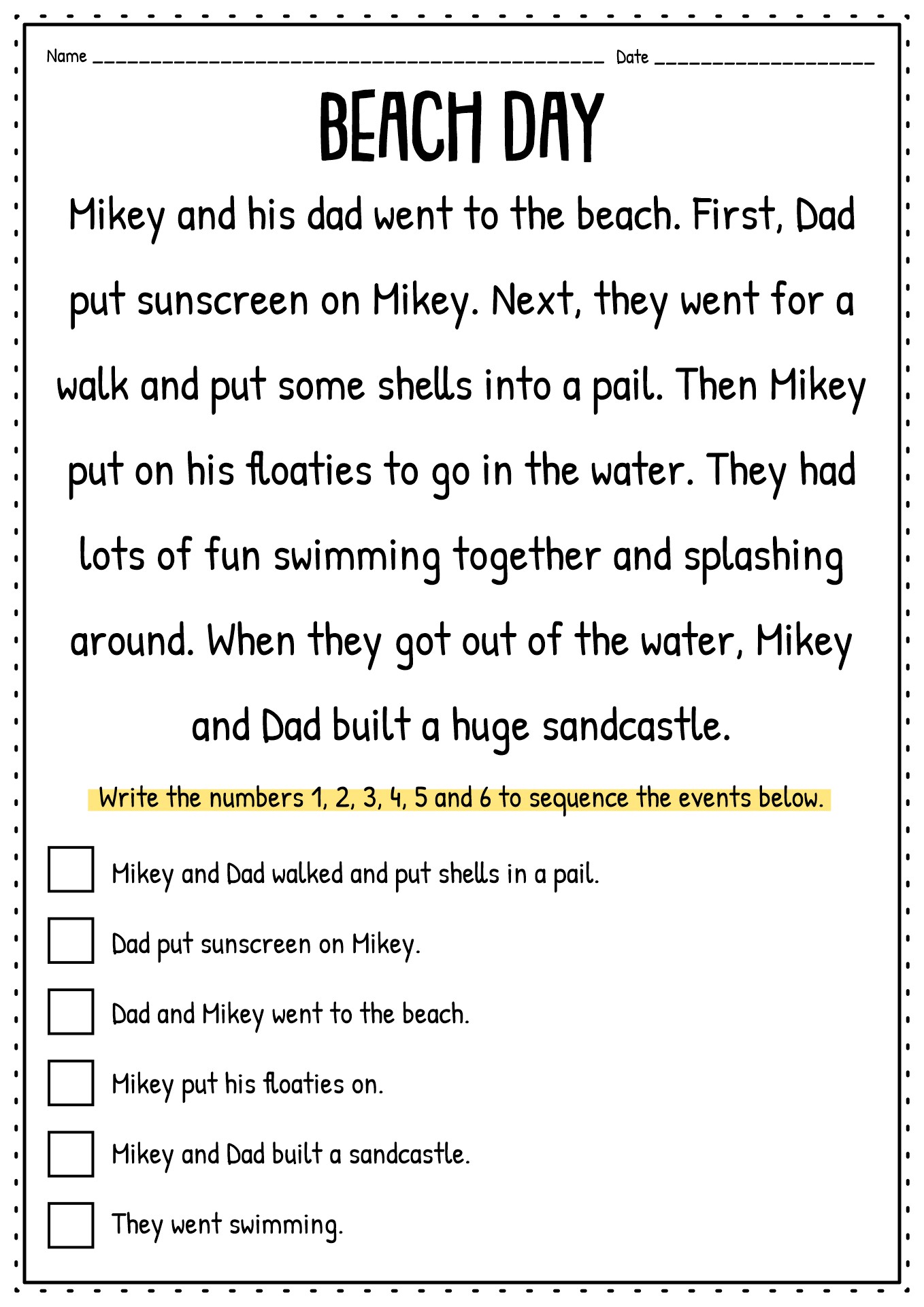 17 Best Images Of Story Sequence Of Events Worksheets Story