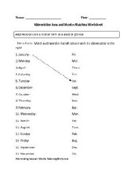 2nd Grade Abbreviation Worksheets