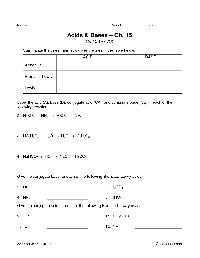 Acids and Bases Worksheet Answers