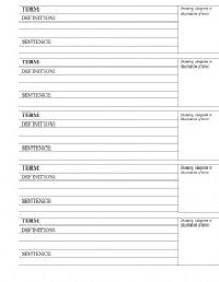 Blank Vocabulary Worksheets Template