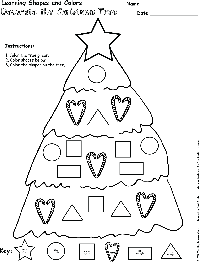 Christmas Tree Shapes Worksheet