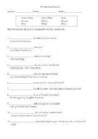 Fill in Blank Words Worksheets