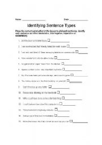 Four Sentence Types Worksheets