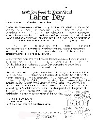 Labor Day Free Worksheets for Kids