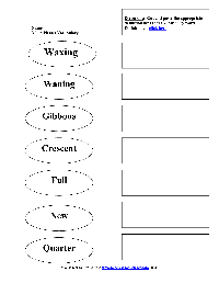 Moon Phases Cut and Paste Worksheet