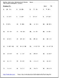 Order of Operations 6th Grade Math Worksheets