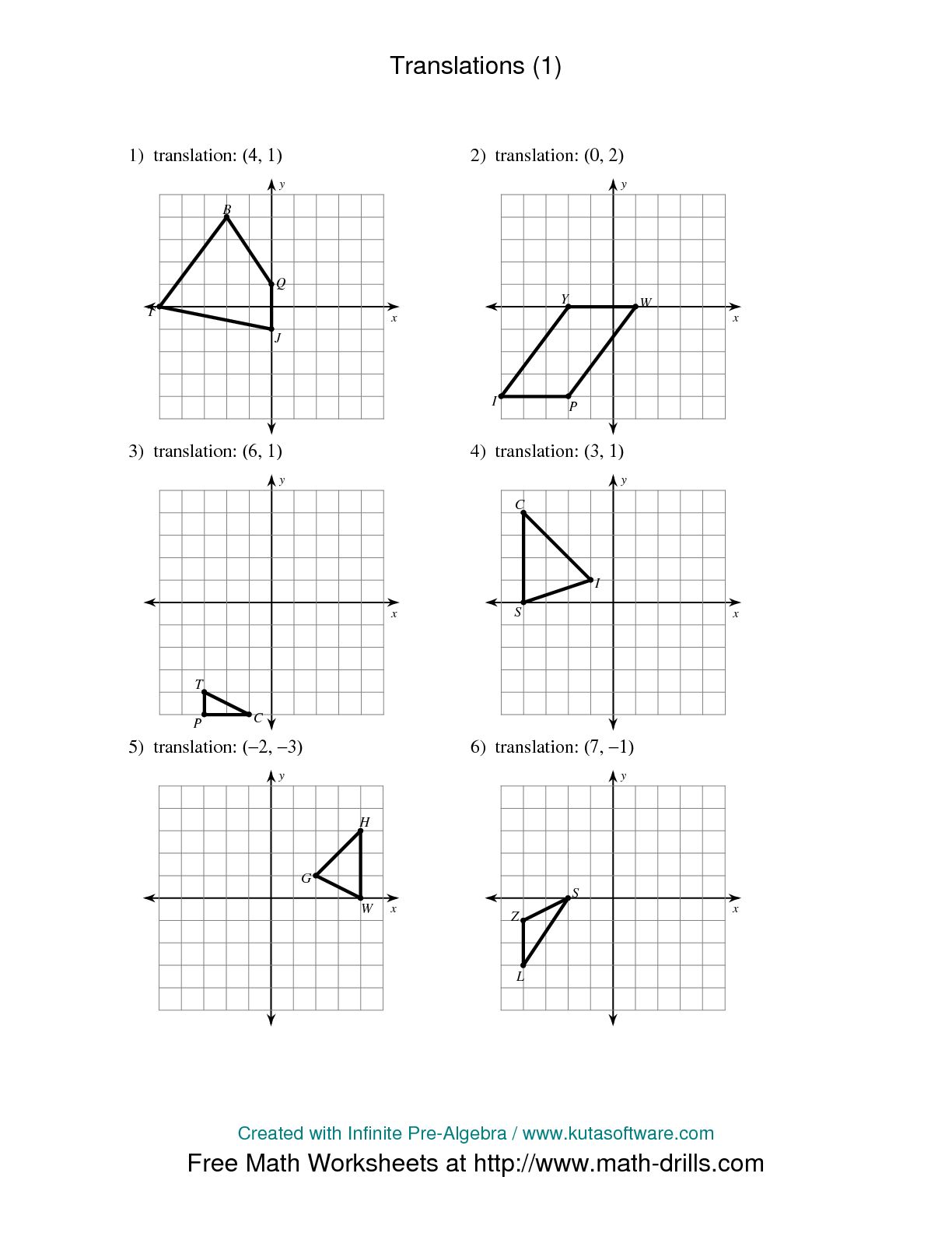 Translation Of Shapes Worksheet Answer Key