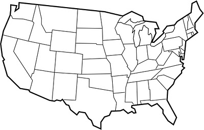 USA Blank Map United States