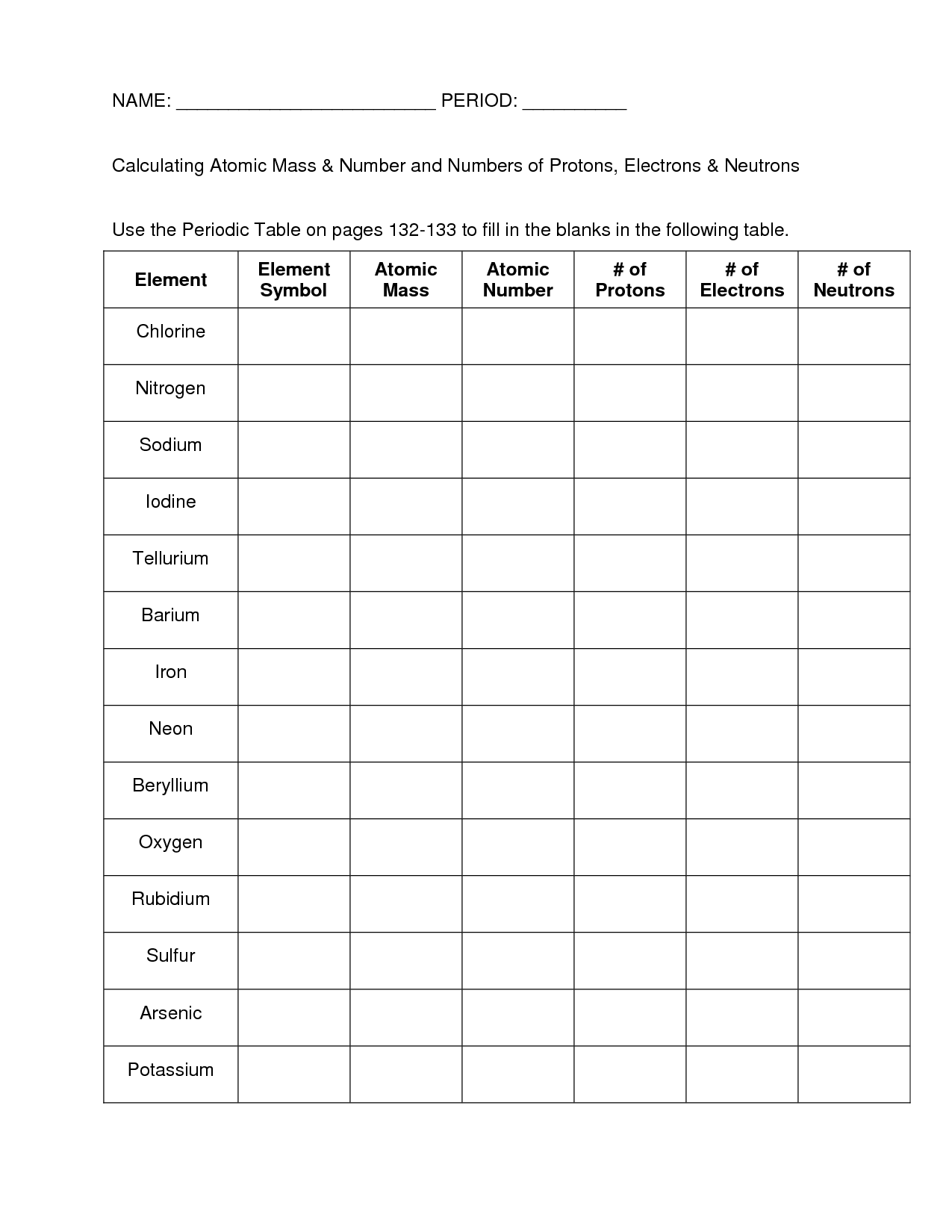 14 Best Images of Atomic Number Worksheet  Mass and Atomic Number Worksheet, Mass and Atomic 