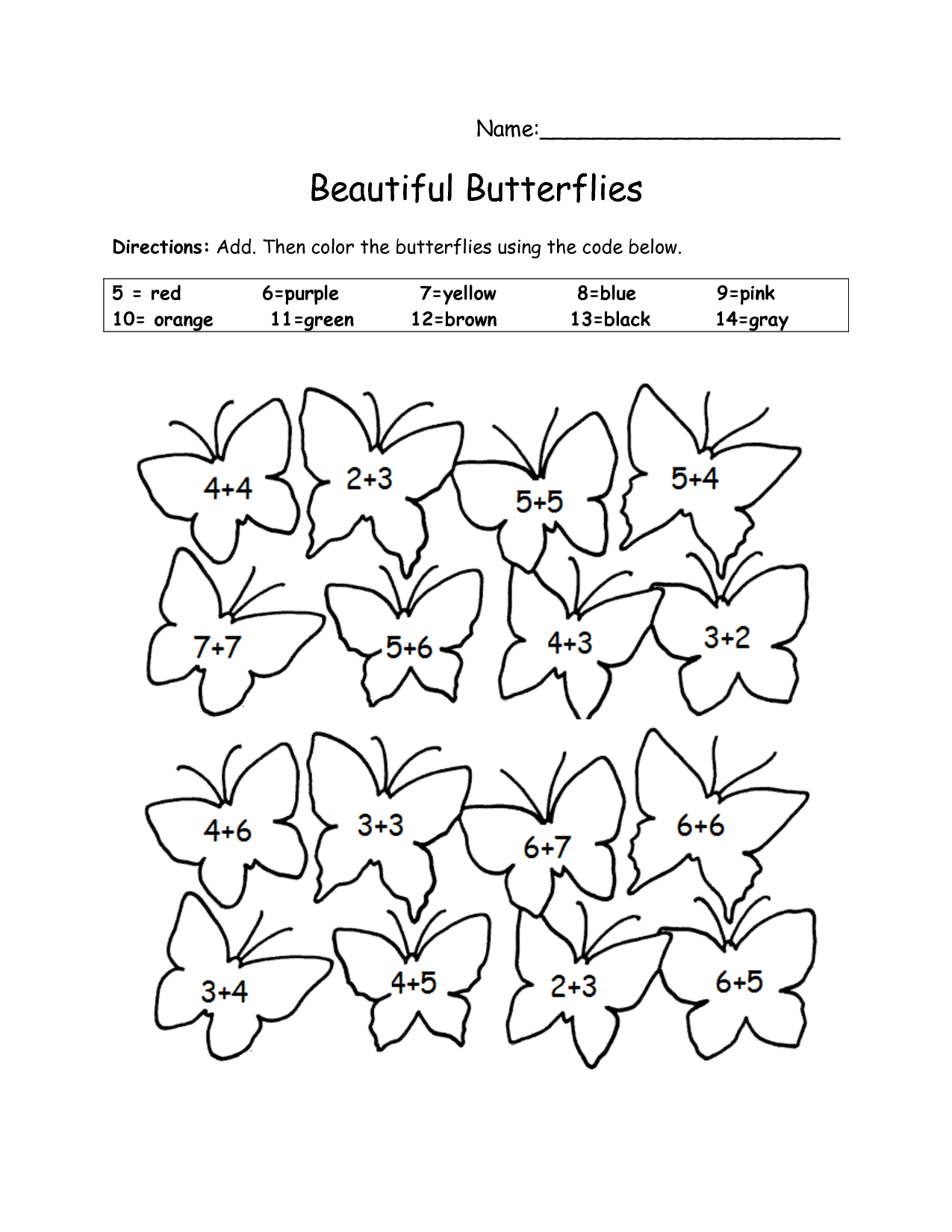 10 Best Images of Butterfly Color By Number Worksheets ...