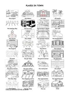 7 Best Images of Places In Town Worksheet - Places in My Town