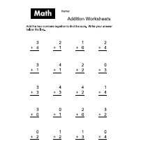 Easy Addition Worksheets First Grade