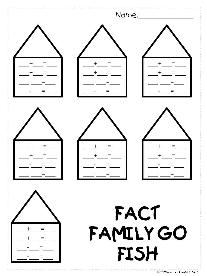 First Grade Fact Family Worksheets