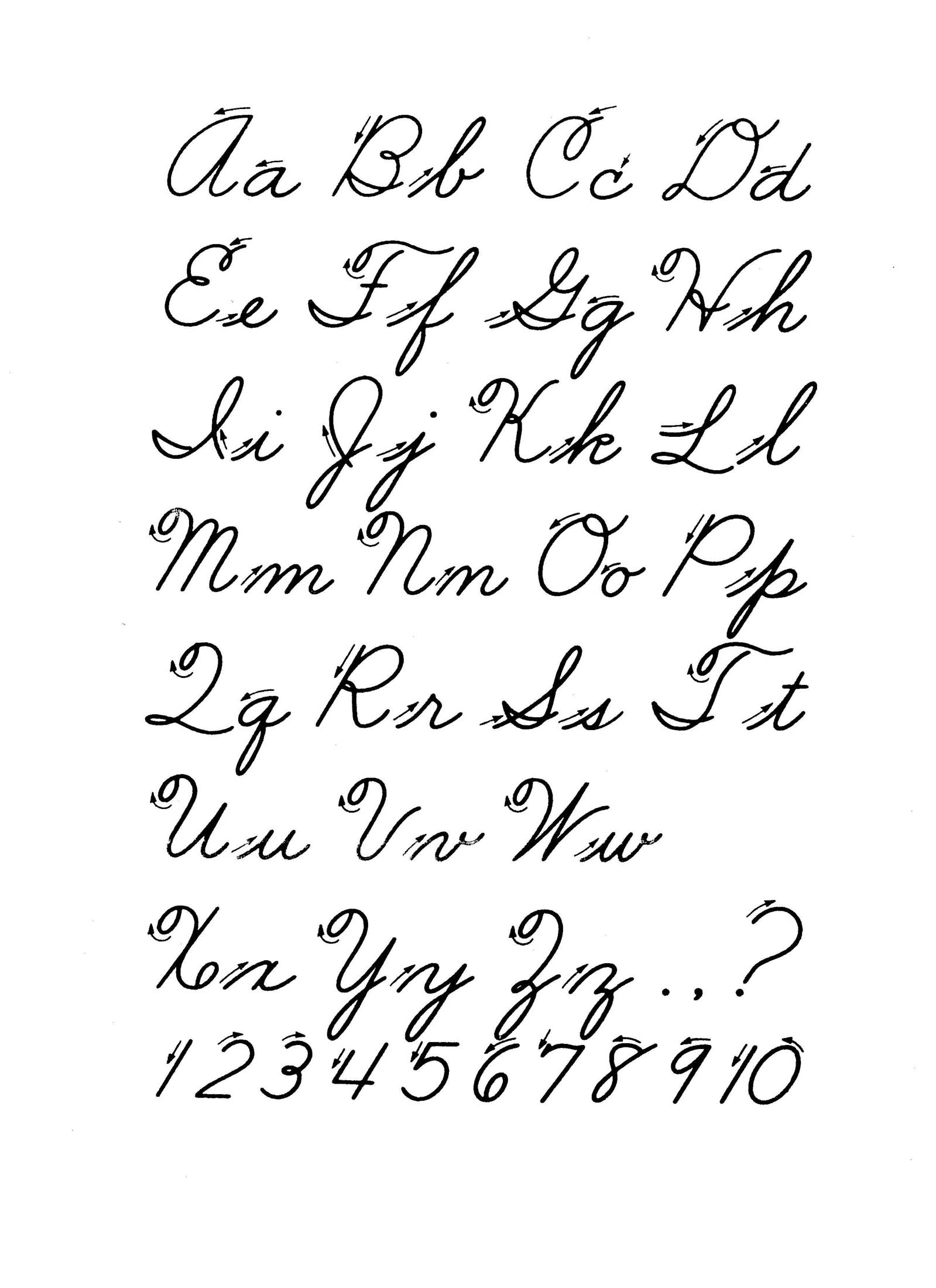  Printable Cursive Alphabet Letters