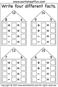 Math Fact Family Worksheets First Grade
