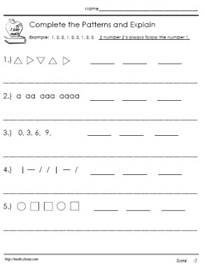 Patterns Worksheets 3rd Grade