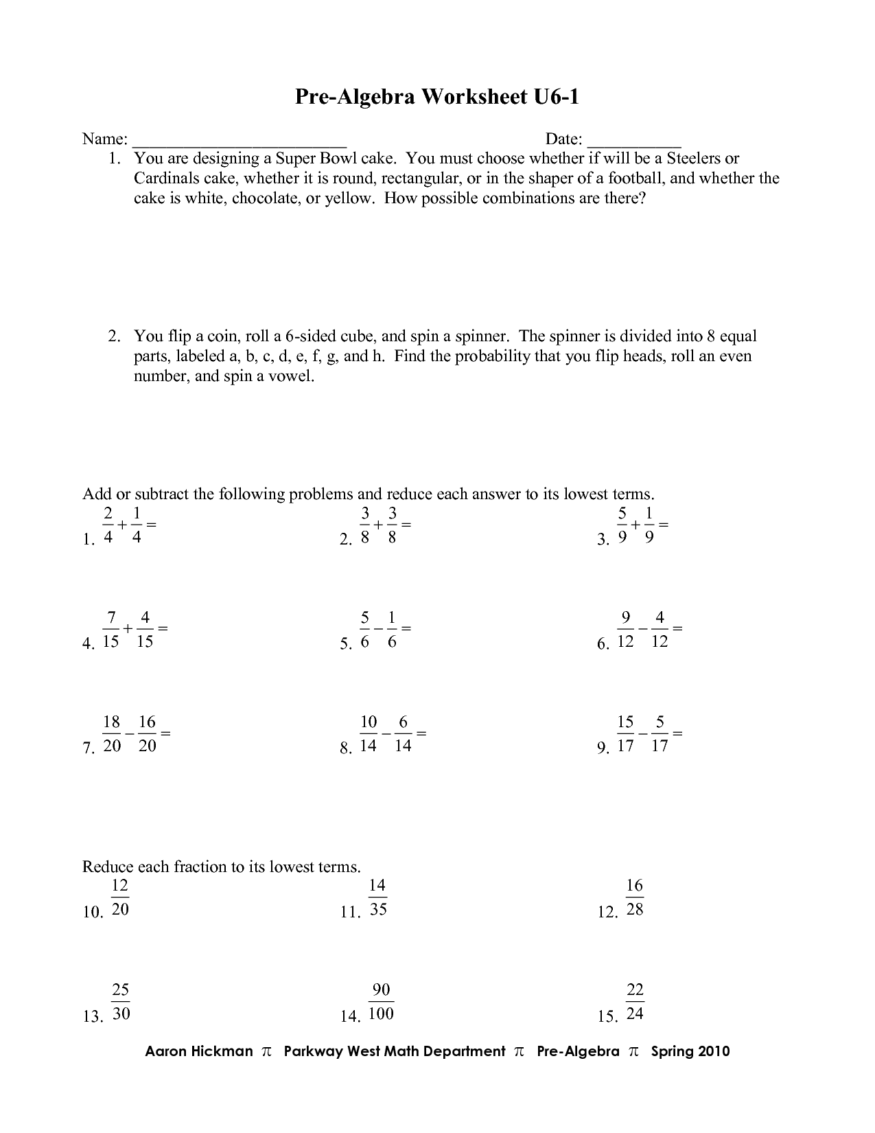 17 Best Images of Pre- Algebra Worksheets - Free Printable Math