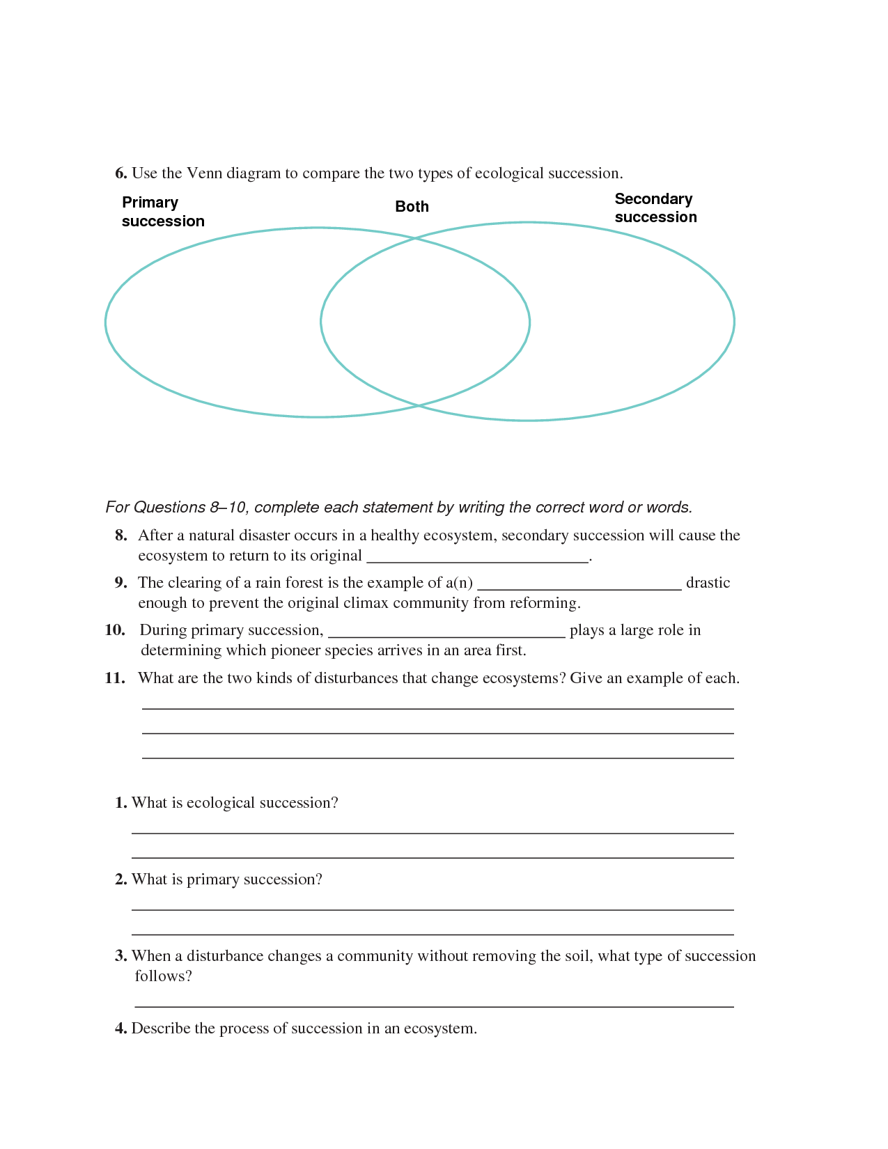 17 Best Images of Primary Vs Secondary Succession Worksheet - Primary