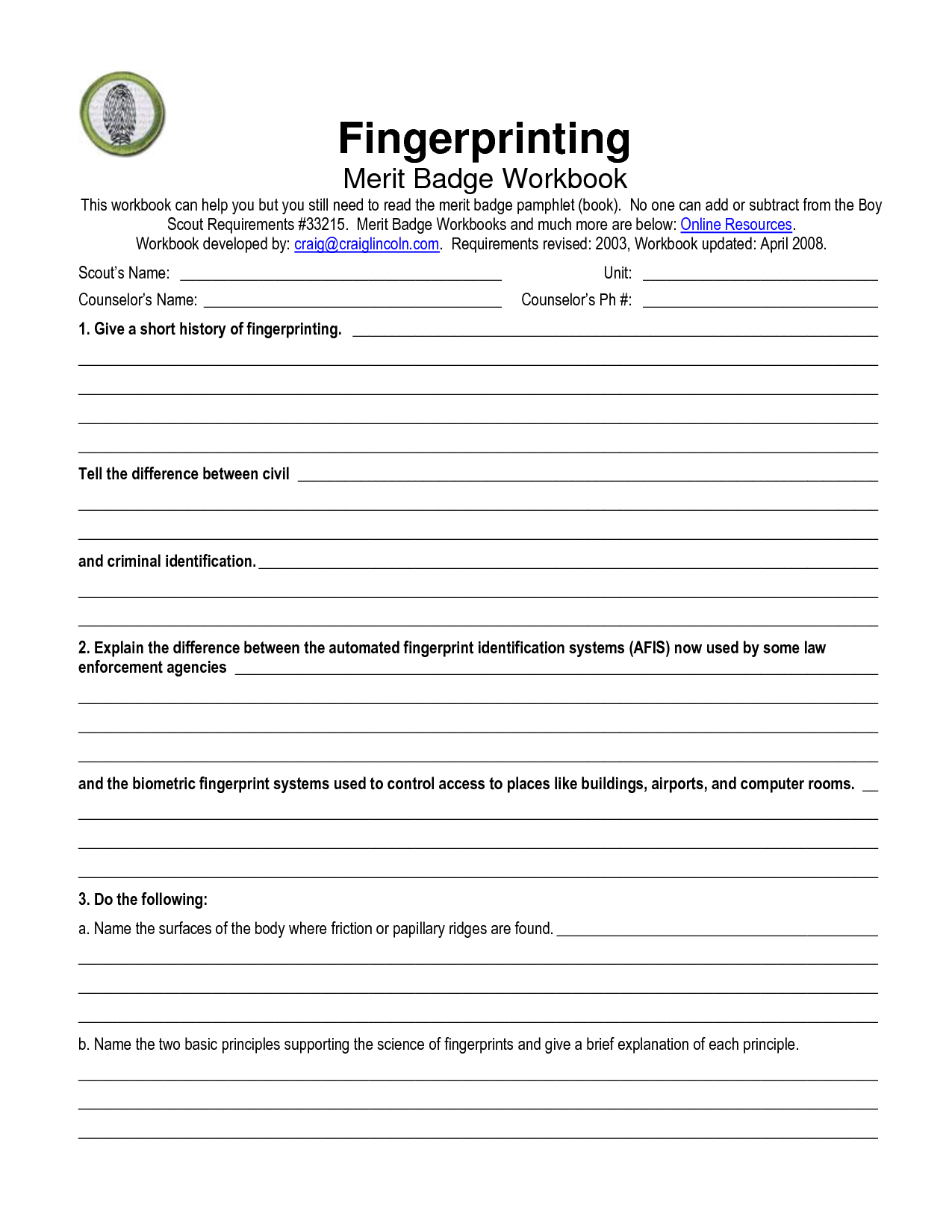 15 Best Images of Fingerprint Identification Worksheet - Printable