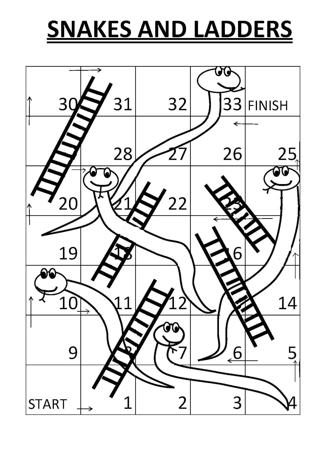 Snakes and Ladders Board Game ESL
