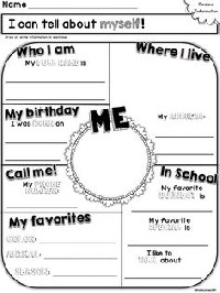 First Grade All About Me Activities
