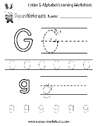 Printable Alphabet Letter G Worksheets