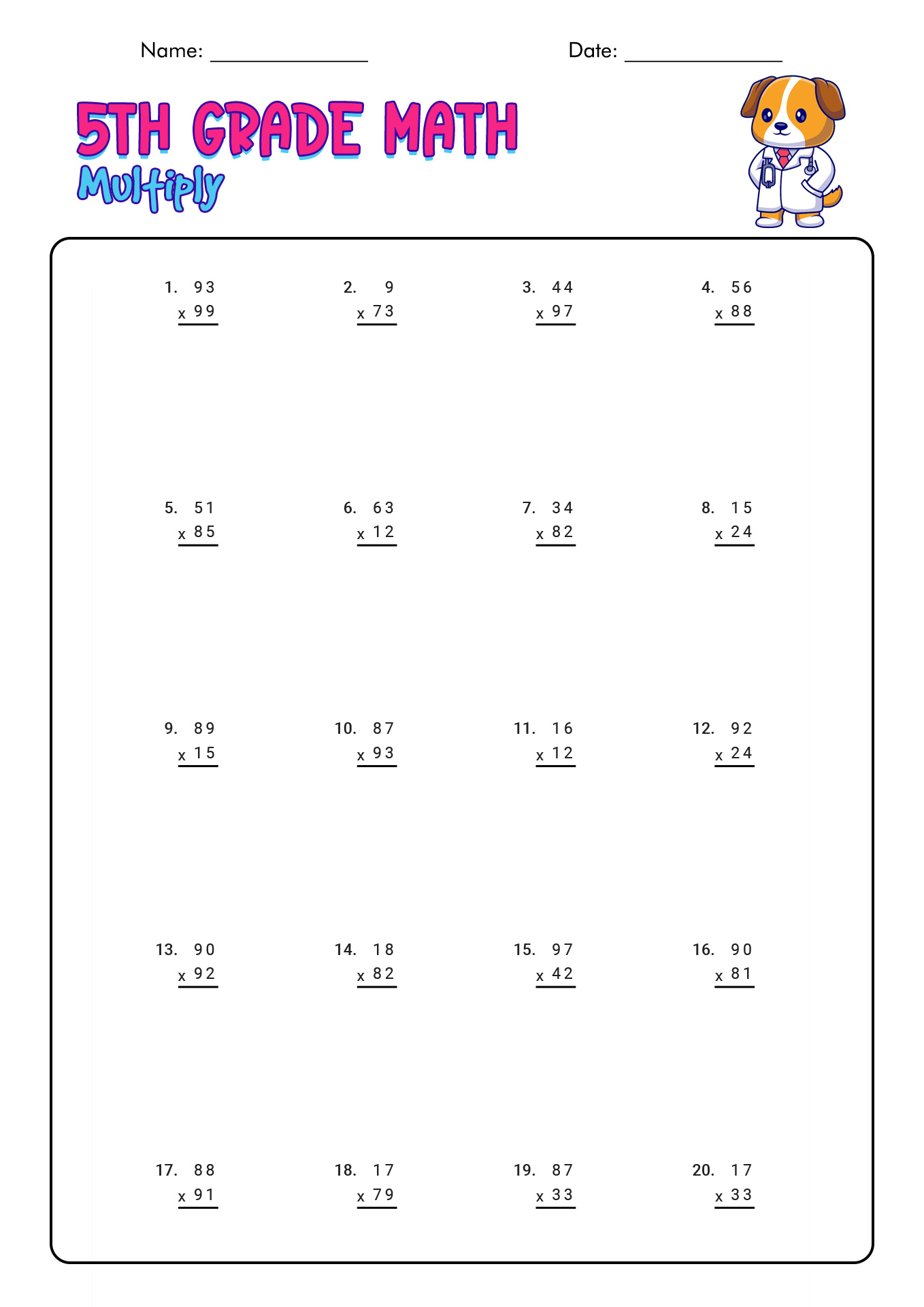 11 Images of 5th Grade Math Worksheets Printable