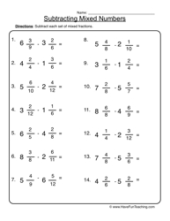 Adding Mixed Numbers Worksheets